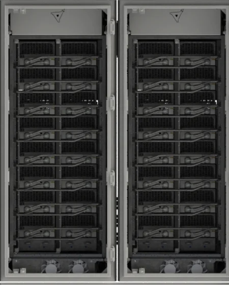 Laika power cabinet — liquid-cooled power module trays